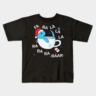 Tea Rex with Christmas Hat Kids T-Shirt